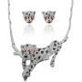 EVER FAITH Silver-Tone Leopard Necklace Earrings Set with Clear Austrian Crystal