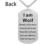 Fashion Wolf Pendant Necklace I am Wolf Fans Gift Dog Tag Jewelry Keychain