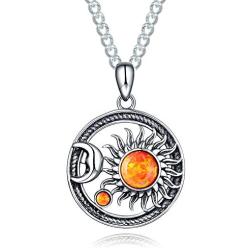TRENSYGO Sterling Silver Sun Necklace, Sun Moon Pendant Necklace, Moon Necklace, Moon Choker, Star Necklace for Women and Girls Celestial Jewelry for Mothers Day Christmas Birthday Gifts