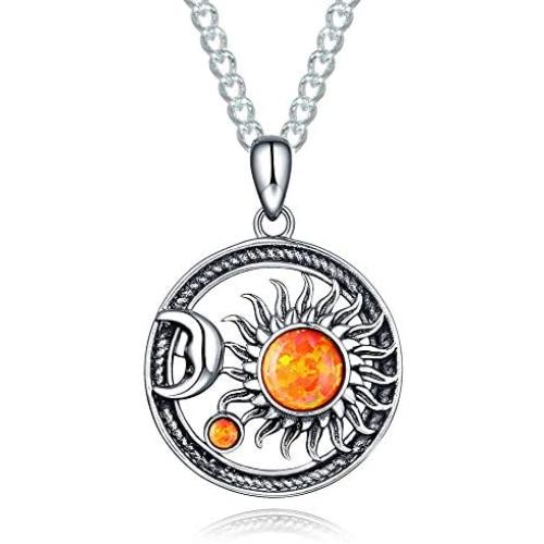 TRENSYGO Sterling Silver Sun Necklace, Sun Moon Pendant Necklace, Moon Necklace, Moon Choker, Star Necklace for Women and Girls Celestial Jewelry for Mothers Day Christmas Birthday Gifts