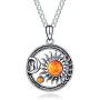 TRENSYGO Sterling Silver Sun Necklace, Sun Moon Pendant Necklace, Moon Necklace, Moon Choker, Star Necklace for Women and Girls Celestial Jewelry for Mothers Day Christmas Birthday Gifts