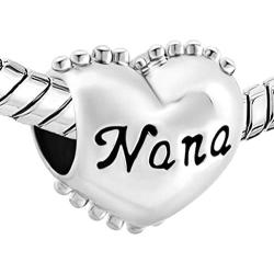 Casa De Novia for European Charm Bracelets Heart Love Nana