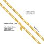 Lifetime Jewelry 4mm Figaro Chain Necklace 24k Gold Plated for Men Women & Teens