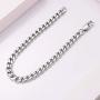THREE KEYS JEWELRY 6mm 10mm Mens Figaro Chain for Men Cuban Link Chain Stainless Steel Bracelet Gifts Silver Figaro Bracelets for Boys Women
