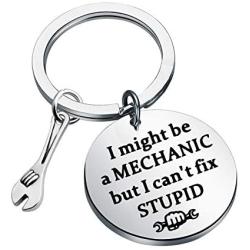 CENWA Mechanic Gift Auto Mechanic Keychain I Might Be A Mechanic But I Cant Fix Stupid Keychain Car Mechanic Car Repair Gift for Mechanician Car Enthusiast