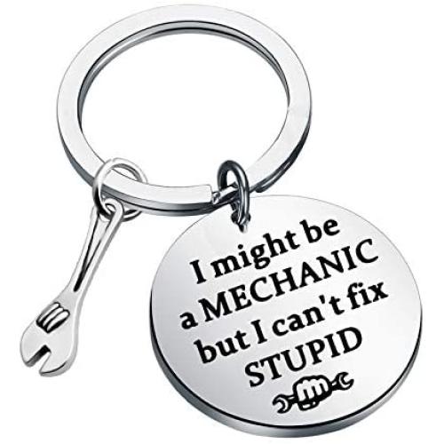 CENWA Mechanic Gift Auto Mechanic Keychain I Might Be A Mechanic But I Cant Fix Stupid Keychain Car Mechanic Car Repair Gift for Mechanician Car Enthusiast