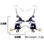 NEWEI Acrylic Animal Sweet Halloween Broomstick Witch Earrings Drop Dangle Fashion Jewelry for Women Girls Teens Gift Charms