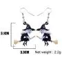 NEWEI Acrylic Animal Sweet Halloween Broomstick Witch Earrings Drop Dangle Fashion Jewelry for Women Girls Teens Gift Charms