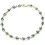 The World Jewelry Center 14k Yellow Gold Sky Blue Evil Eye Bracelet - 7''