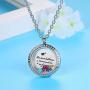 Feilaiger Inspirational Words Necklace, Greetings Words Necklace, Graduation Gifts Floating Charm Living Memory Locket Pendant Necklace with Birthstone