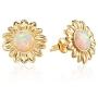 PPJew Gold Plated Opal Sunflower Earrings for Women Girls Sunflower Jewelry Gift for Girlfriend Wife Mother Daughter