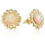 PPJew Gold Plated Opal Sunflower Earrings for Women Girls Sunflower Jewelry Gift for Girlfriend Wife Mother Daughter