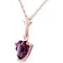 Galaxy Gold 14k 18'' Solid Rose Gold Heart-shaped Natural 1.15 Carat Purple Amethyst Pendant Necklace Galaxy Gold 14k 18'' Solid Rose Gold Heart-shaped Natural 1.15 Carat Purple Amethyst Pendant Necklace