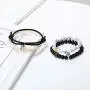 KELAIEN 2 Pairs Adjustable Magnetic Couple Bracelet Set for Women Men Girl Bestfriend Mutual Attraction Rope Braided Bracelet Mutual Attraction Beaded Bracelet Set Magnet Bracelet for Couples Gifts