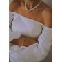 YorzAhar Full Moon Tangled Pendant Necklace Multilayer Pearls Choker Vintage Gold Circle Pearl Strands Necklace for Women Girls Greek Design