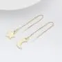 TUSHUO Simple Dangle Style Moon Star Earrings Irregular Moon Star Line Threader Drop Earrings (Gold) TUSHUO Simple Dangle Style Moon Star Earrings Irregular Moon Star Line Threader Drop Earrings (Gold)