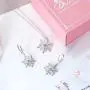 Belinda Jewelz Sterling Silver Gem Snowflake Earrings and Pendant Necklace Set