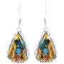 Turquoise Earrings 925 Sterling Silver & Genuine Turquoise (Choose Color)