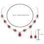 UDORA Silver Blue Red Teardrop Necklace Earrings Jewelry Set Wedding Party Prom UDORA Silver Blue Red Teardrop Necklace Earrings Jewelry Set Wedding Party Prom