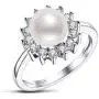 Freshwater Cultured Pearl Ring 8mm Round White Pearl Ring with Cubic Zirconia Simulated Diamonds in Sterling Silver Jewelry Gift for Women Sizes 5-8 Freshwater Cultured Pearl Ring 8mm Round White Pearl Ring with Cubic Zirconia Simulated Diamonds in Sterling Silver Jewelry Gift for Women Sizes 5-8