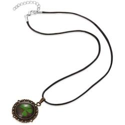 FM FM42 Vintage Style Real Irish Lucky Four Leaf Clover Round Pendant Necklace FN4082