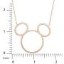 Disney Mickey Mouse Jewelry, Sterling Silver Cubic Zirconia Silhouette Necklace,