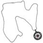 Wicca Wiccan Pagan Jewelry Celtic Pentacle Pentagram Star Red Crystal Gem Pewter Pendant Necklace Protection Amulet Wealth Money Good Fortune Luck Lucky Charm Talisman Medallion w silver ball chain