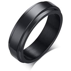 HIJONES Womens Mens Stainless Steel Spinner Ring Wedding Band Silver/Gold//Black/Rainbow