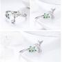 Lorrifal 925 Sterling Silver with AAA CZ Cubic-zirconia Open Adjustable Statement Ring Special Jewelry Gifts for Women Girls