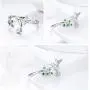 Lorrifal 925 Sterling Silver with AAA CZ Cubic-zirconia Open Adjustable Statement Ring Special Jewelry Gifts for Women Girls