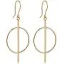 Kooljewelry 14k Yellow Gold Circle and Bar Drop Earrings, 1.7 inch Kooljewelry 14k Yellow Gold Circle and Bar Drop Earrings, 1.7 inch