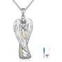 Angel Lady Urn Cremation Necklace Sterling Silver Guardian Angel Wings Urn Pendant for Ashes Keepsake Memorial Jewelry