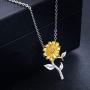 Sunflower Necklace You Are My Sunshine S925 Sterling Silver 14K Gold Plated Wedding Jewelry for Her Mom Friends Women