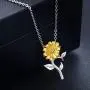 Sunflower Necklace You Are My Sunshine S925 Sterling Silver 14K Gold Plated Wedding Jewelry for Her Mom Friends Women