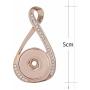 My Prime Gifts Snap Jewelry Rose Gold Rhinestone Infinity Pendant Holds18-20mm