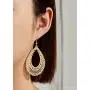 Drop Dangle Earrings Rose Gold or Silver Metal Filigree Teardrop Earrings Jewelry Gift for Women Teen Girls