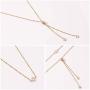 Lalynnly 14K Yellow Gold Plated Round Cubic Zirconia Minimalist Multi-way Necklace Bracelet for Women
