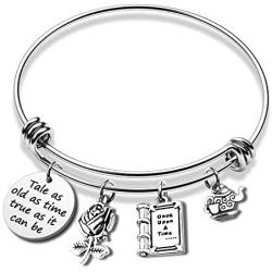 G-Ahora Tale as Old as Time Beauty and The Beast Bracelet Necklace Belle Jewelry