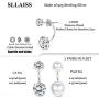 Sllaiss 2 Pairs Sterling Silver Double Ball Ear Jacket Earrings Set Cubic Zirconia Round Pearl Jewelry for Women Girls