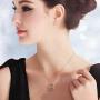 Heart Necklace 5A Cubic Zirconia Love Necklace 14k Yellow Gold Plated Pendant Necklaces for Women