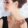 Heart Necklace 5A Cubic Zirconia Love Necklace 14k Yellow Gold Plated Pendant Necklaces for Women