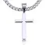 Double Rainbow Jewelry C08S-P32S Men Stainless Steel Silver Cross Pendant Cuban Necklace Chain Link Double Rainbow Jewelry C08S-P32S Men Stainless Steel Silver Cross Pendant Cuban Necklace Chain Link