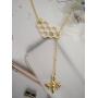 MANZHEN Geometric Bee Hive with Honey Bee Lariat Y Necklace Mothers Day Jewelry Gift