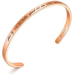 Solocute Bracelets for Women Personalized Inspirational Gifts for Women Girls Mom Motivational Birthday Friendship Personalized Mantra Cuff Bangle Jewelry Come Gift Box