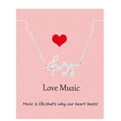 Your Always Charm Music Lover Gifts,Treble Clef Music Note Necklace 16''-18''