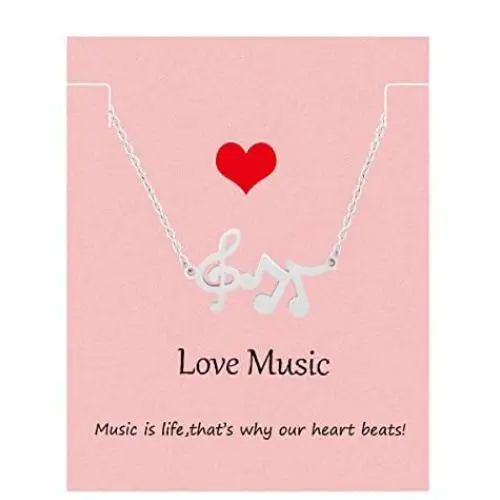 Your Always Charm Music Lover Gifts,Treble Clef Music Note Necklace 16''-18'' Your Always Charm Music Lover Gifts,Treble Clef Music Note Necklace 16''-18''