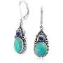 Southwestern Style Multi Stones Stabilized Turquoise Oval Lapis Leverback Dangle Earrings For Women 925 Sterling Silver Southwestern Style Multi Stones Stabilized Turquoise Oval Lapis Leverback Dangle Earrings For Women 925 Sterling Silver