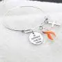 CENWA Orange Awareness Jewelry Orange Awareness Ribbon Survivor Gift Leukemia Warrior Gift Be Stronger Than The Storm Leukemia Awareness Bracelet