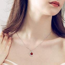 BriLove Women 925 Sterling Silver Galaxy & Crescent Moon Glass Bead Pendant Necklace