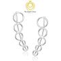 Big Apple Hoops - Geometric Circle Curve Line Ear Climber Stud Earrings Made from Genuine Solid 925 Sterling Silver Easter Sunday in 4 Colors Rose, Silver, Black, Gold with Electrocoated Finish for Anti-Tarnish